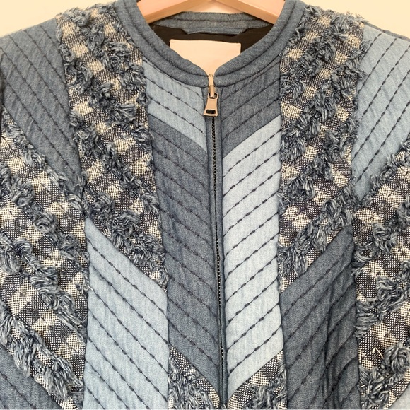 Rebecca Taylor Cropped Chambray Patchwork Jacket. Size: XS. Excellent condition - Picture 6 of 11